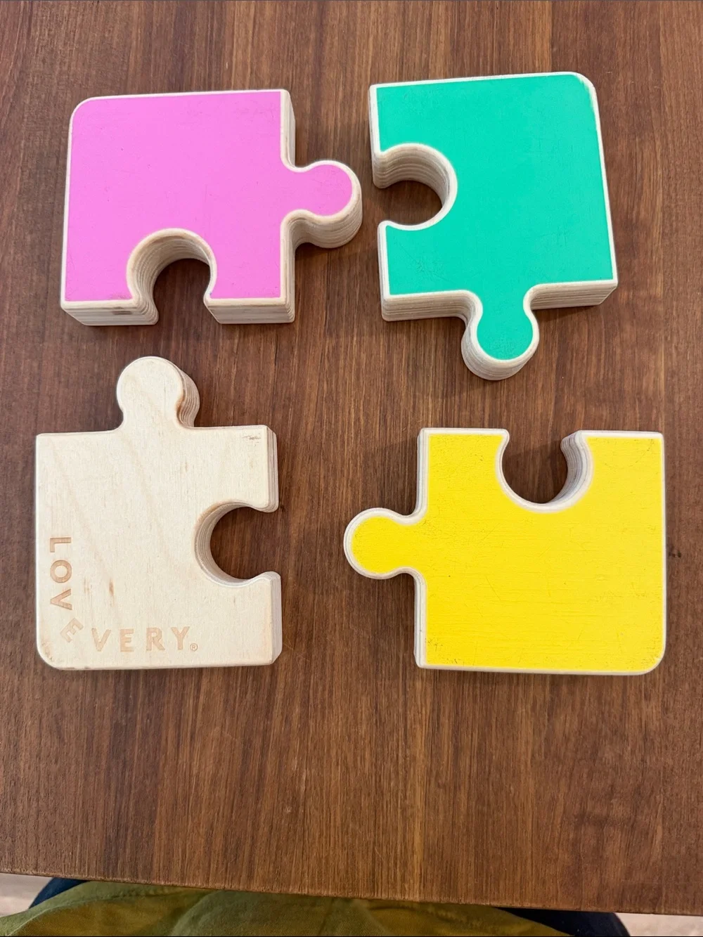 Lovevery Color Block Puzzle - Pink, Green, Yellow